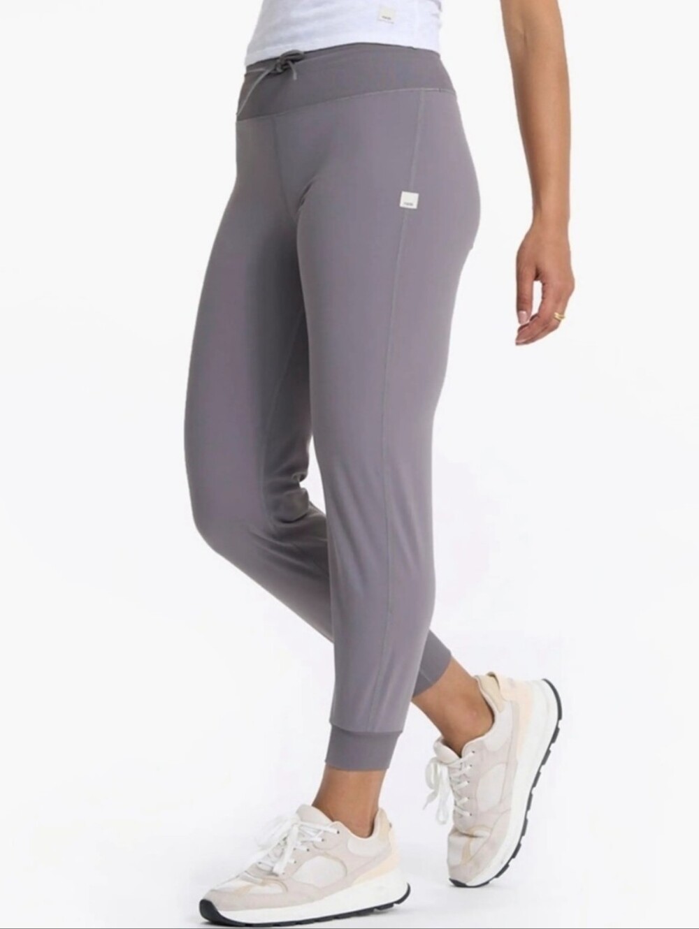 Vouri Everyday Grey Jogger Pants with Drawstring Waist Size Large